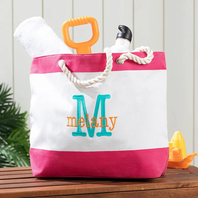 Personalized Colorful Beach Tote - Image 7