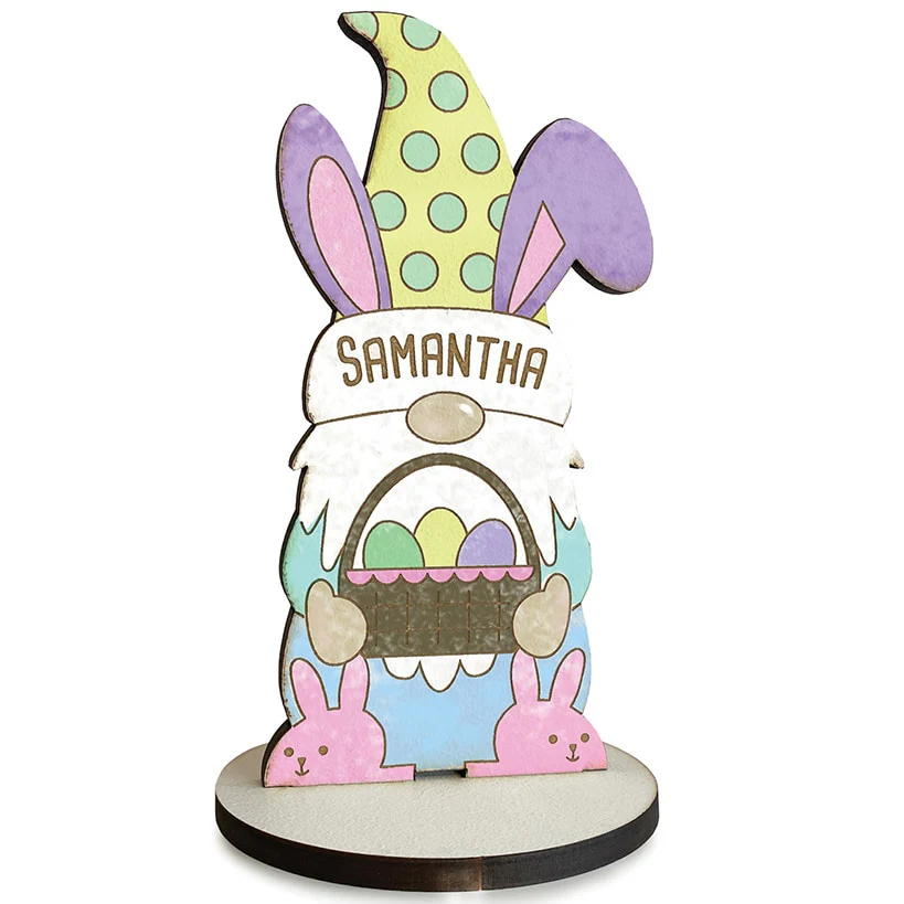 Personalized DIY Wood Easter Bunny Gnome - Image 2