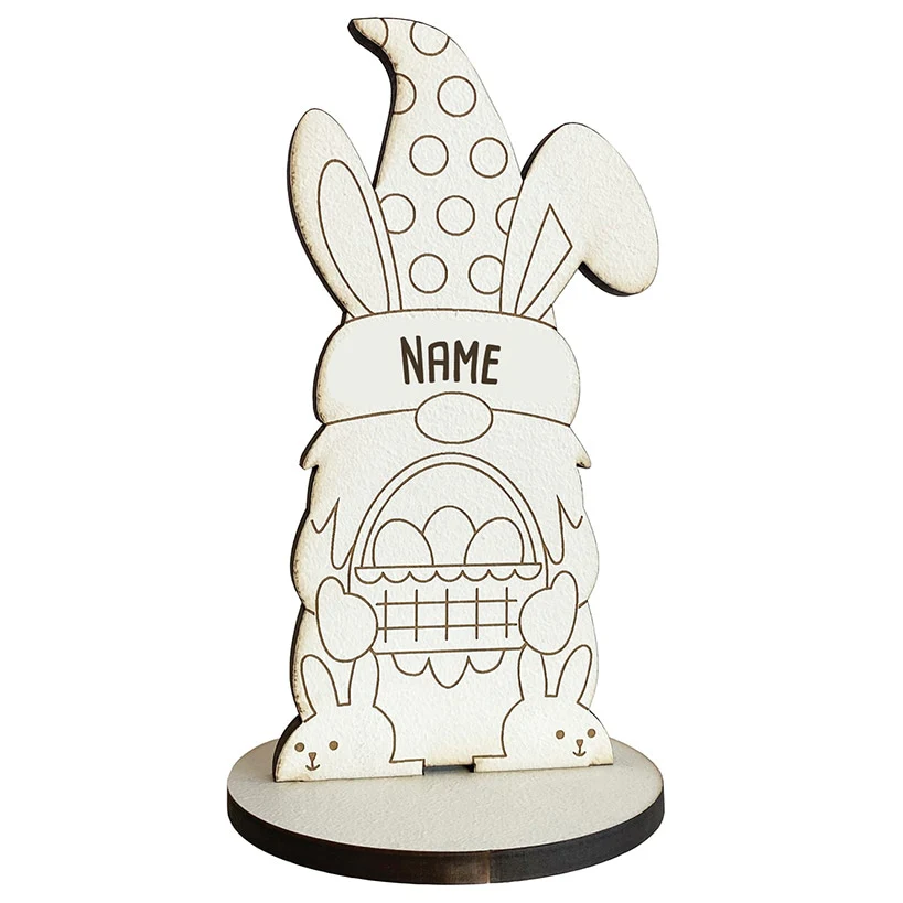 Personalized DIY Wood Easter Bunny Gnome - Image 3