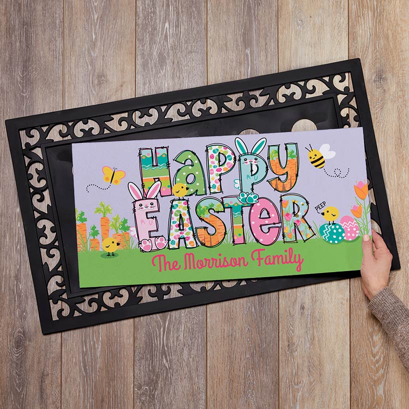 Personalized Easter Doormats with Rubber Frame - Image 7