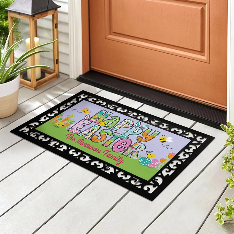 Personalized Easter Doormats with Rubber Frame - Image 8