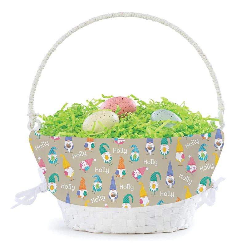 Personalized Easter Wicker Basket with Liner - Image 10