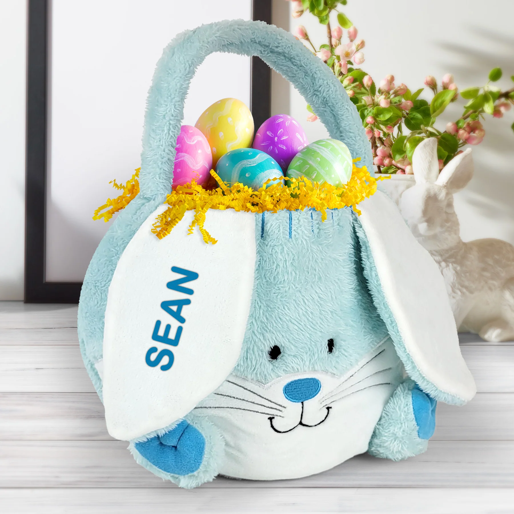 Personalized Embroidered Easter Bunny Basket - Image 3
