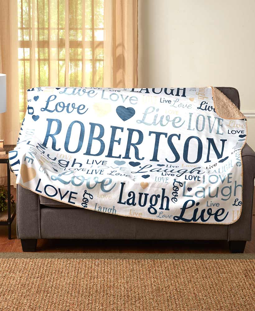 Personalized Family Word Art Sherpa Throws or Pillows - Image 3