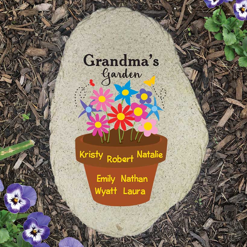 Personalized Flower Pot Garden Stone or Flag - Image 3