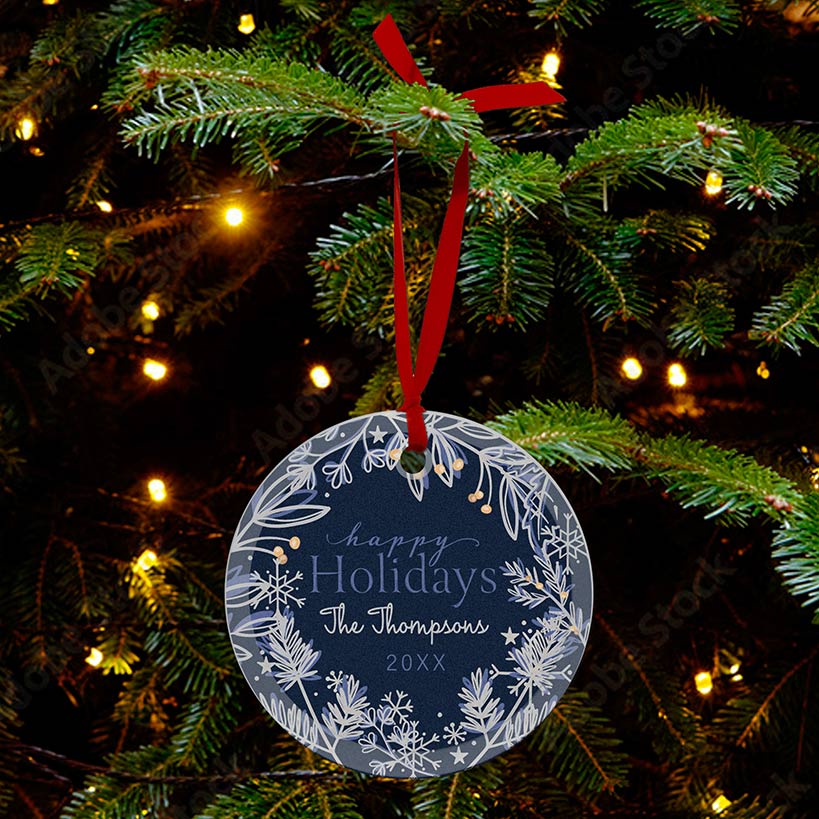 Personalized Frosted Glass Christmas Ornament