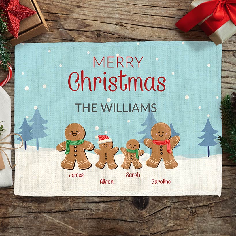 Personalized Gingerbread Family Placemat - Image 3