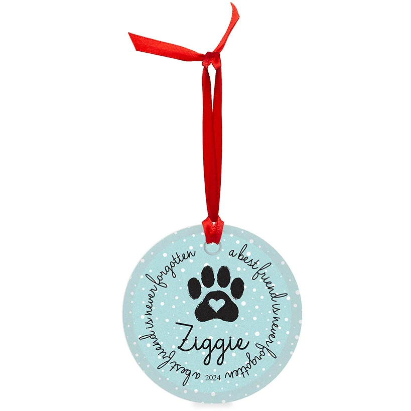 Personalized Dog Glass Christmas Ornament - Image 2
