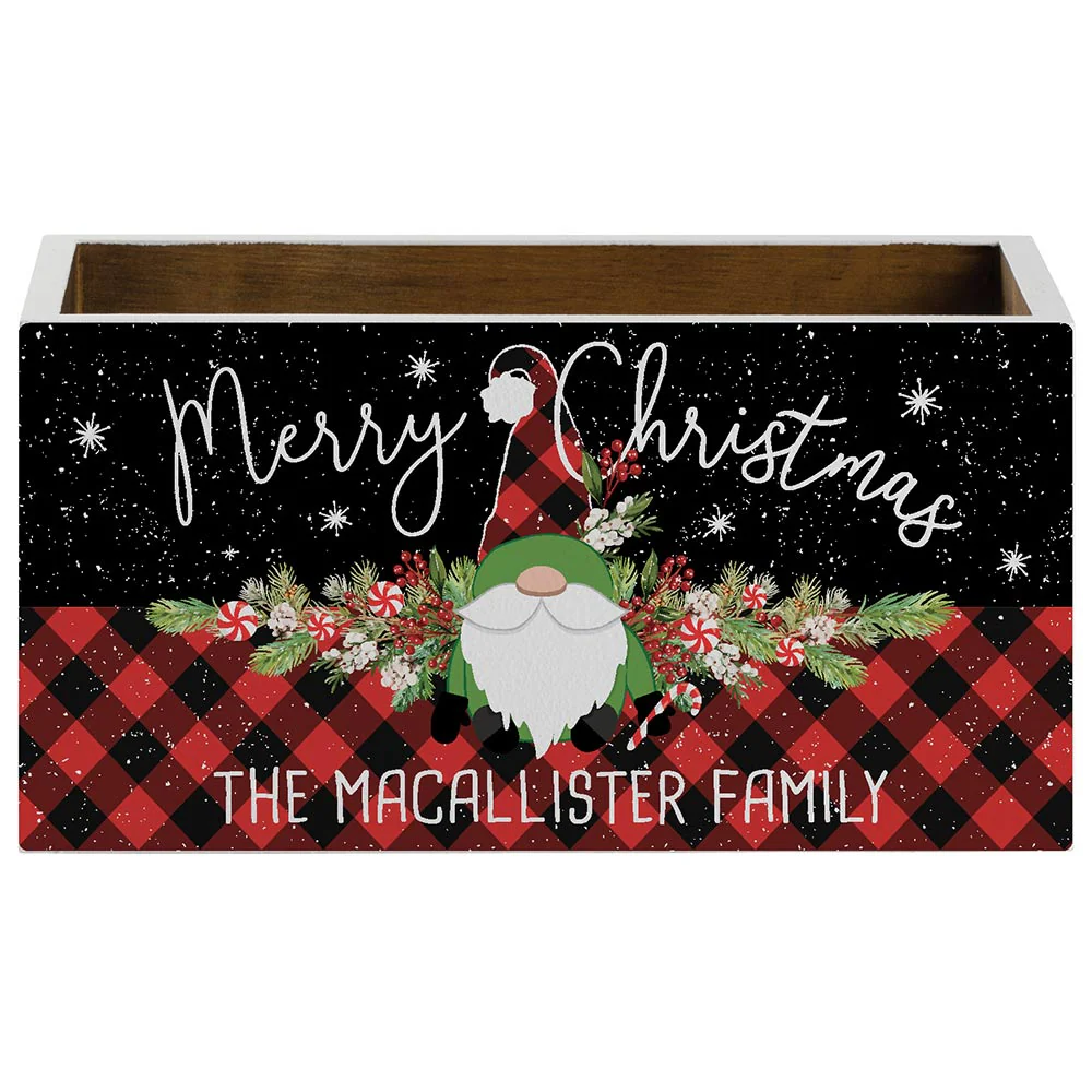 Personalized Gnome Buffalo Check Storage Box - Image 3