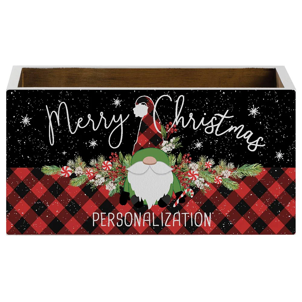 Personalized Gnome Buffalo Check Storage Box - Image 4
