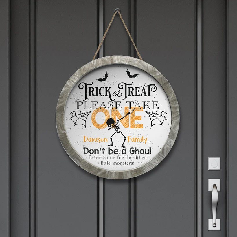 Personalized Halloween Take One Wall Sign