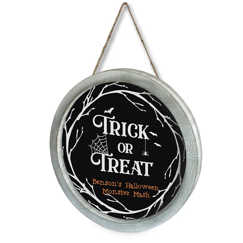 Personalized Halloween Trick or Treat Wall Sign - Image 3