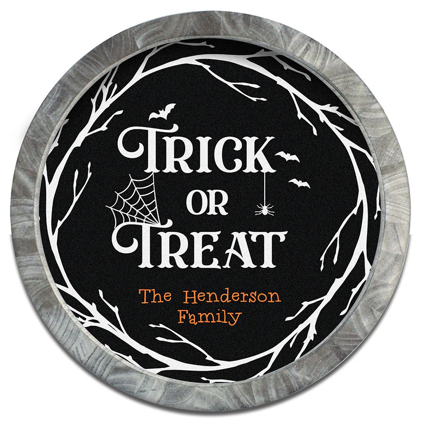Personalized Halloween Trick or Treat Wall Sign - Image 4