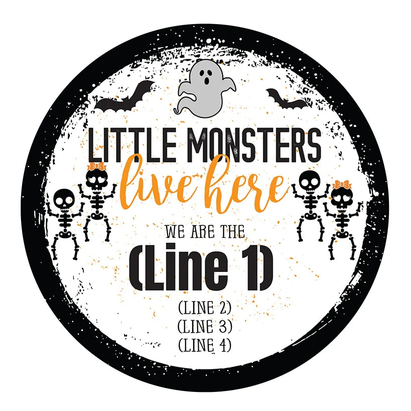 Personalized Halloween Wall Sign Little Monsters - Image 2