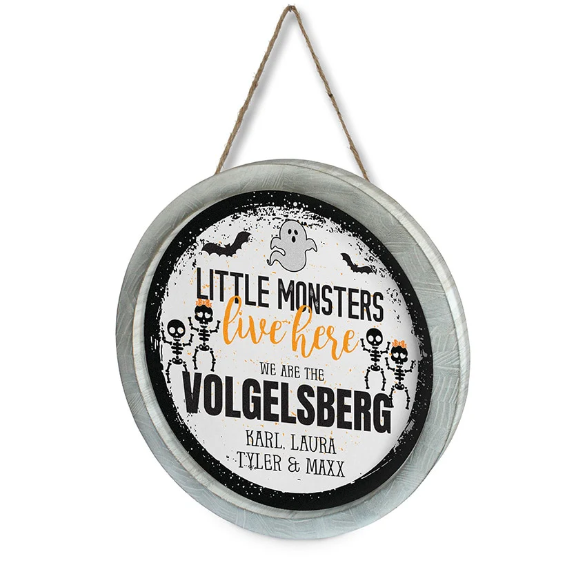 Personalized Halloween Wall Sign Little Monsters - Image 3