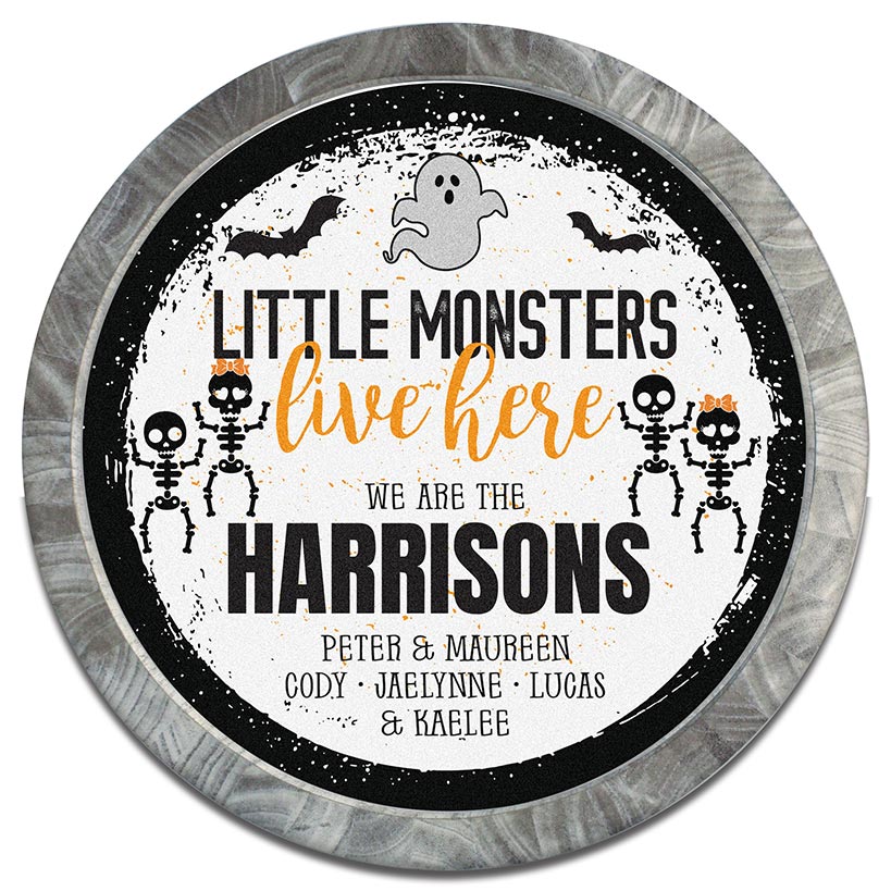 Personalized Halloween Wall Sign Little Monsters - Image 4