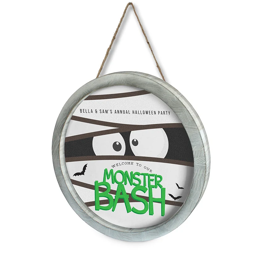 Personalized Halloween Wall Sign Monster Bash - Image 4