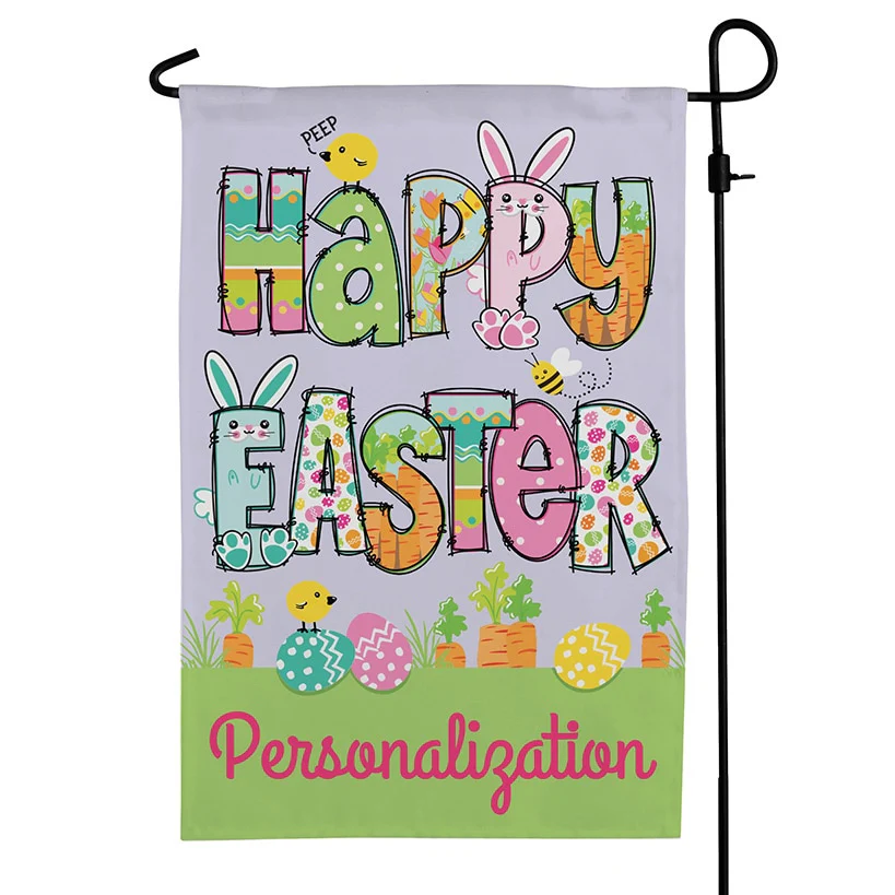 Personalized Happy Easter Cheerful Garden Flag - Image 3