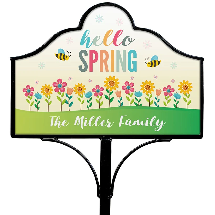 Personalized Hello Spring Yard Sign Magnet - Image 3