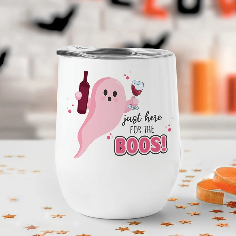 Personalized Here for the Boos Ghost Stemless Wine Tumbler