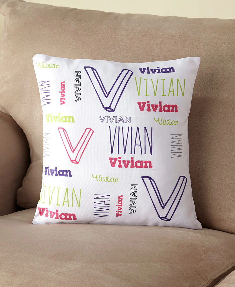Personalized Kids' Name Art Sherpa Throw or Pillow - Image 5