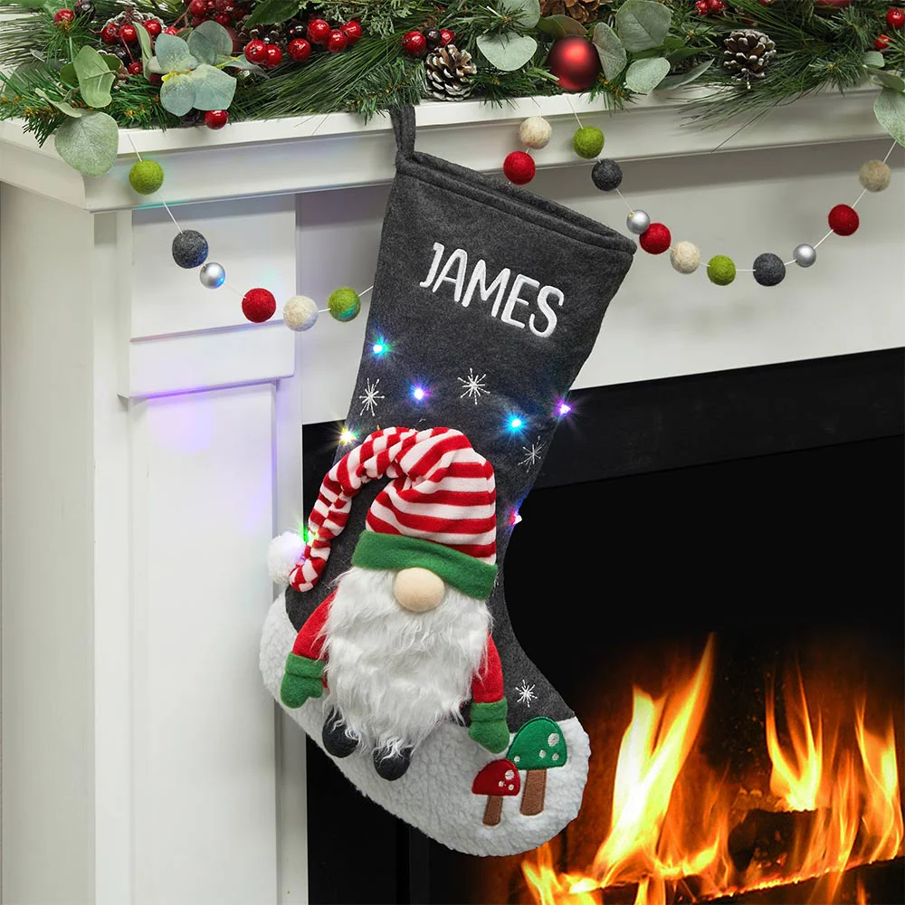 Personalized LED Gnome Stocking - Image 2