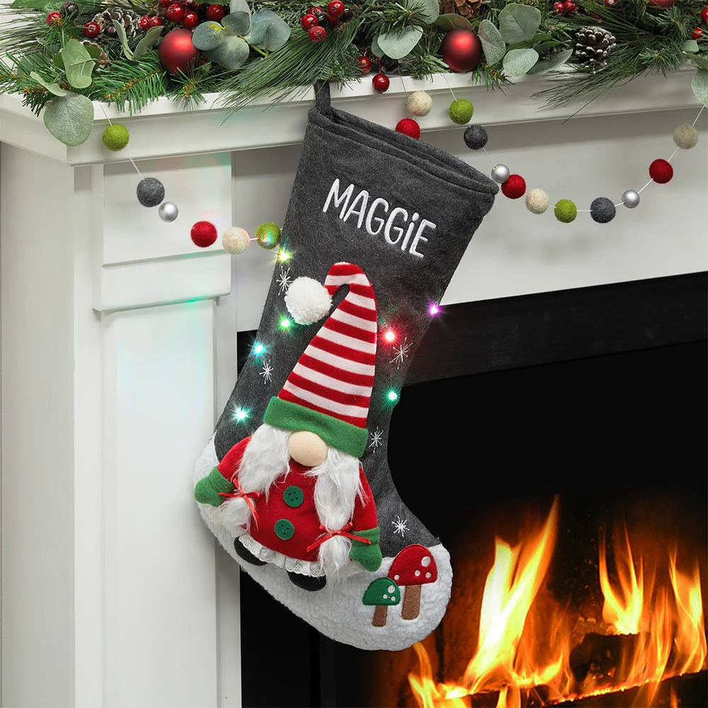 Personalized LED Gnome Stocking - Image 4