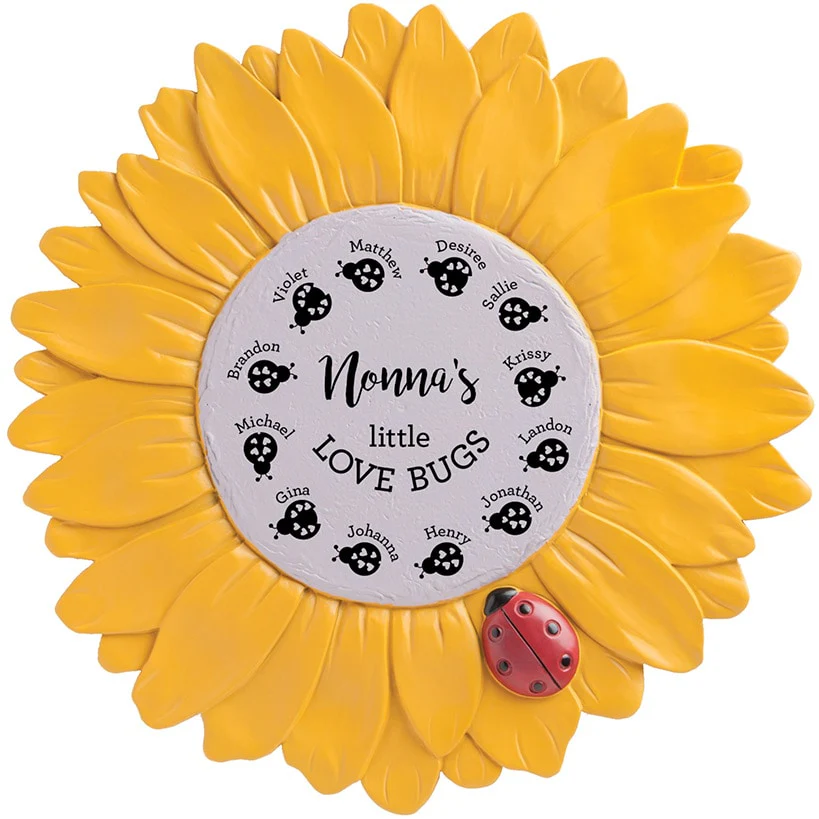 Personalized Love Bugs Sunflower Garden Stone - Image 4