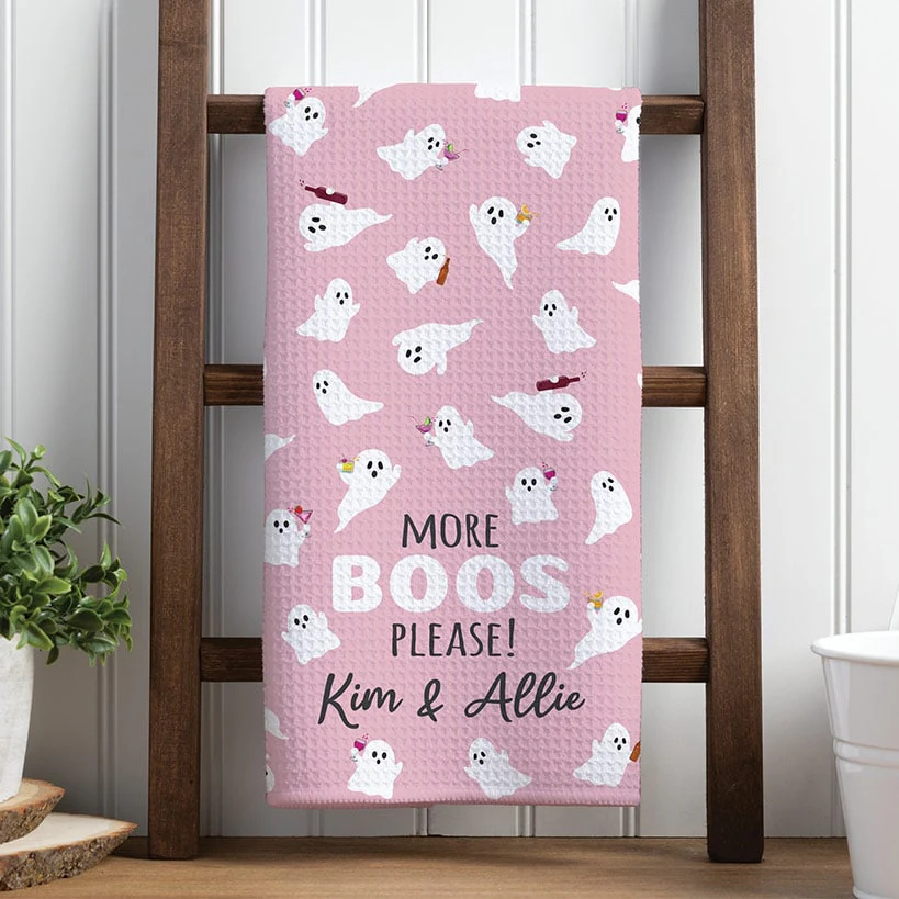 Personalized More Boos Please Waffle Tea Towel - Image 3