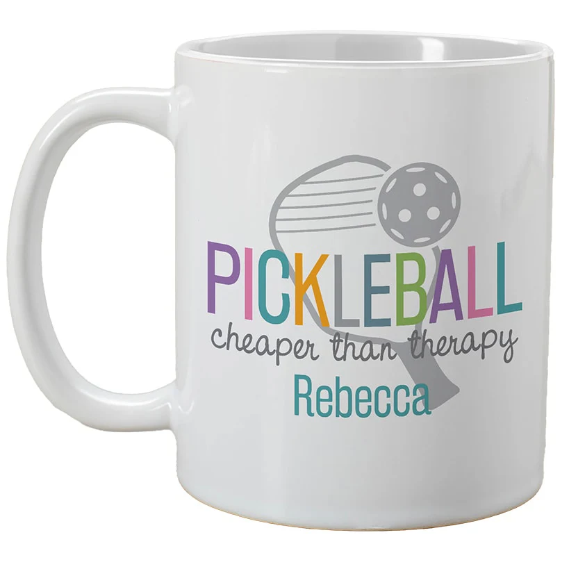 Personalized Pickleball Cheaper Than Therapy Coffee Mug - Image 2