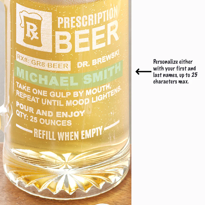 Personalized Prescription Wine Glass or Beer Mug - Image 4