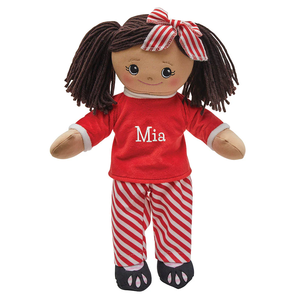 Personalized Rag Doll with Christmas Pajamas - Image 5