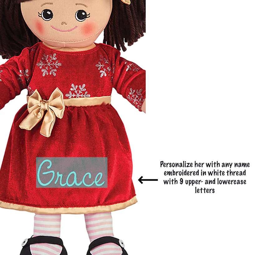 Personalized Rag Doll with Holiday Dress - Image 8