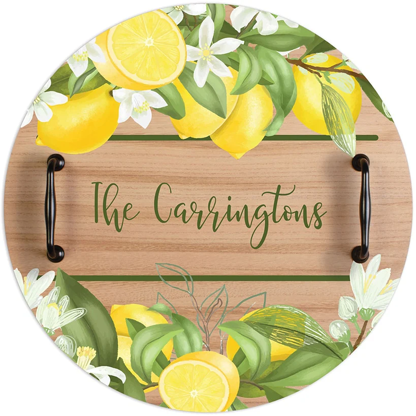 Personalized Round Tray with Handles - Image 5
