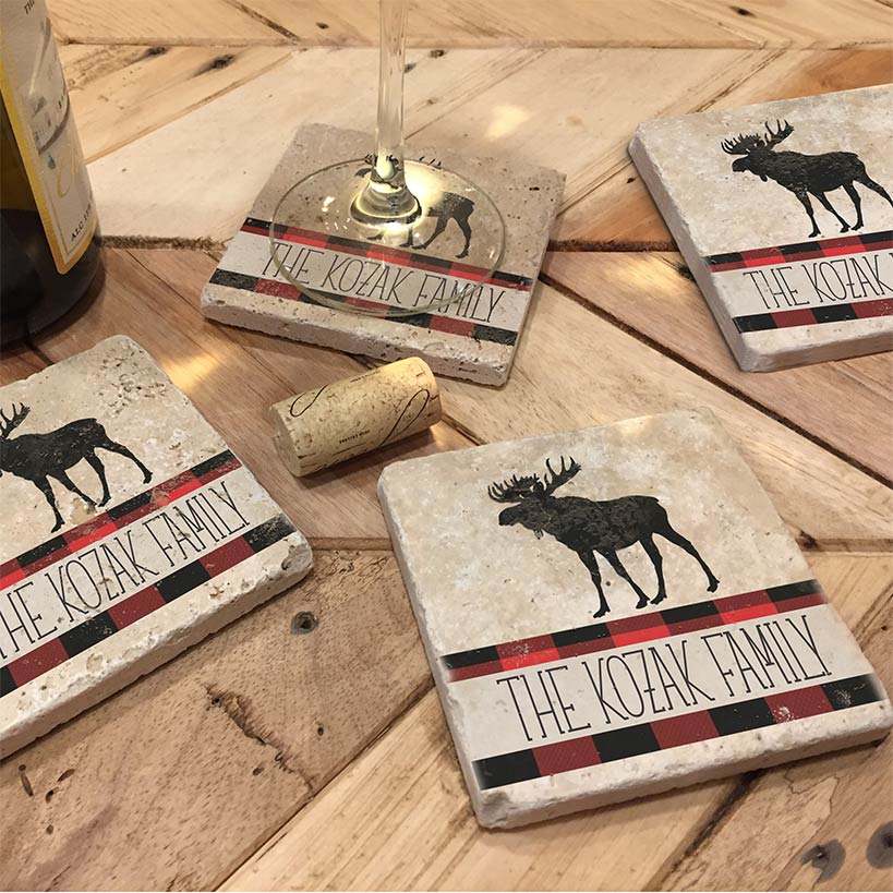 Personalized Set of 4 Coasters - Image 4