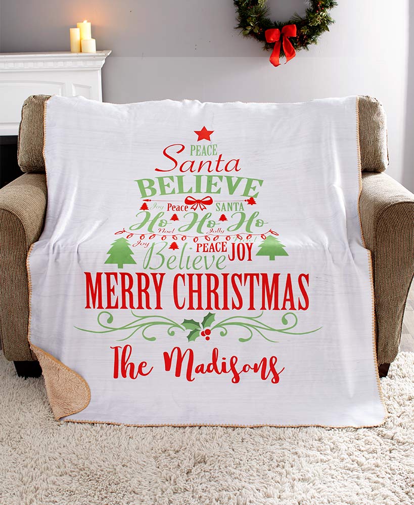 Personalized Sherpa Christmas Throws - Image 4