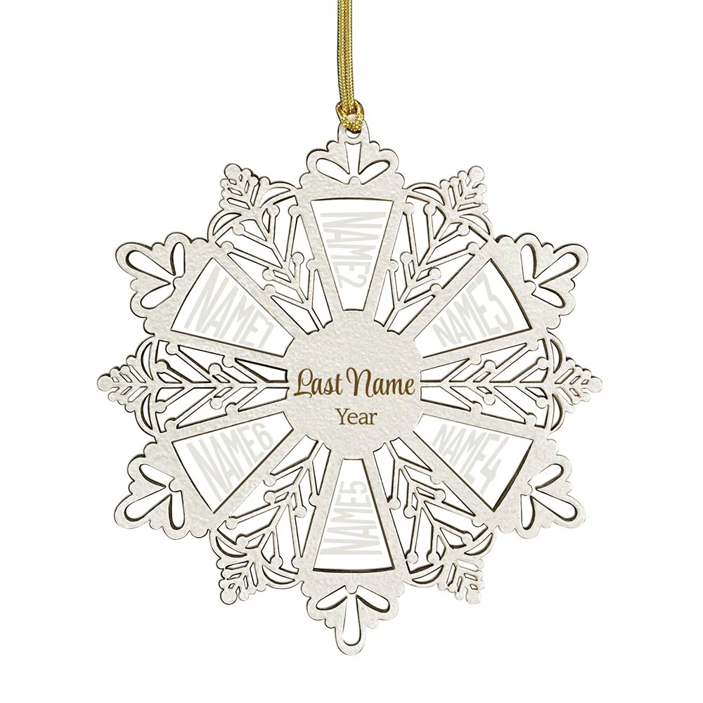 Personalized Snowflake Ornament White Wood - Image 10