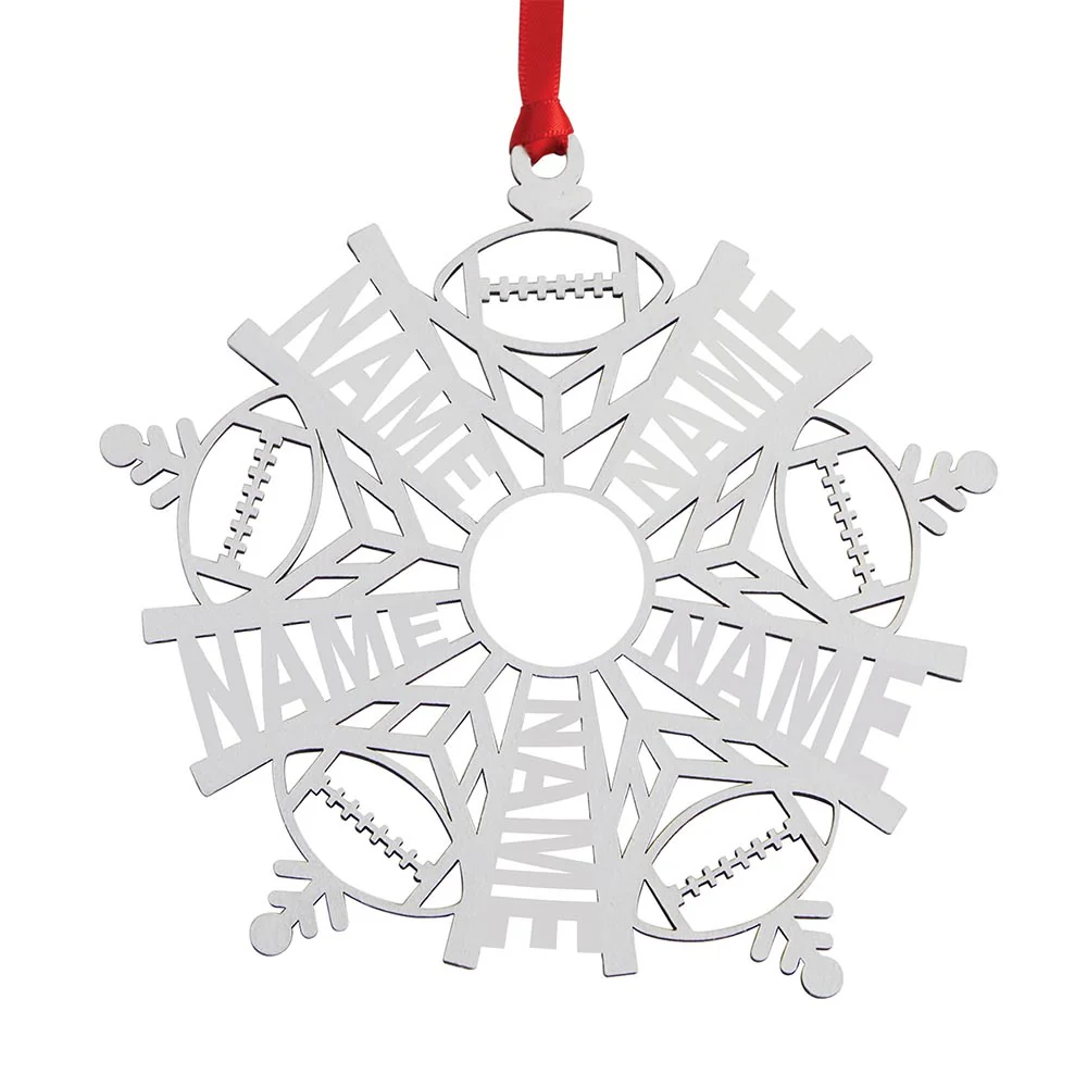 Personalized Snowflake Ornament White Wood - Image 13