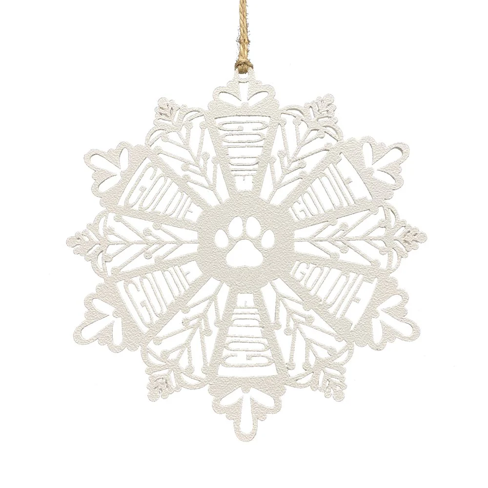 Personalized Snowflake Ornament White Wood - Image 17
