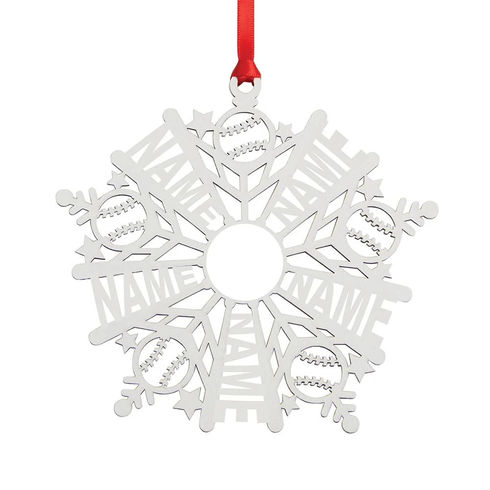Personalized Snowflake Ornament White Wood - Image 3