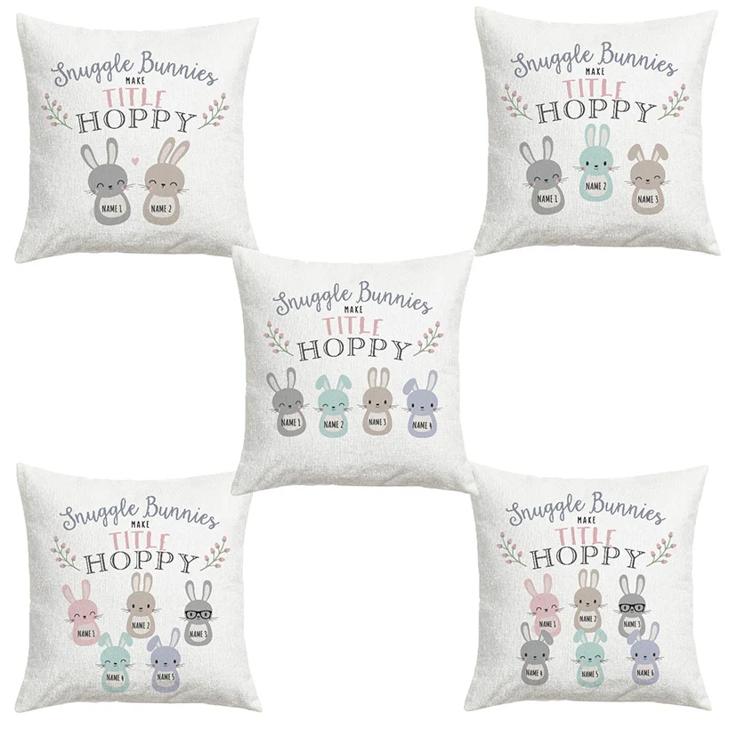 Personalized Snuggle Bunnies Pillow - Image 2