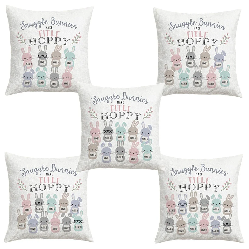 Personalized Snuggle Bunnies Pillow - Image 3