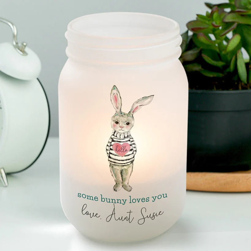 Personalized Some Bunny Loves You Mason Jar Votive - Image 3