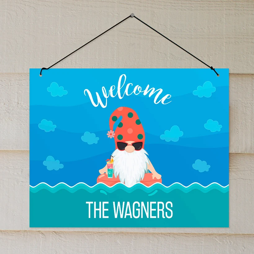 Personalized Summer Gnome Outdoor Flag or Wall Hanging - Image 2