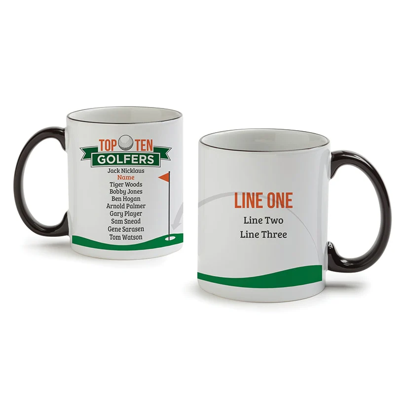 Personalized Top Golfers White Coffee Mug - Image 2