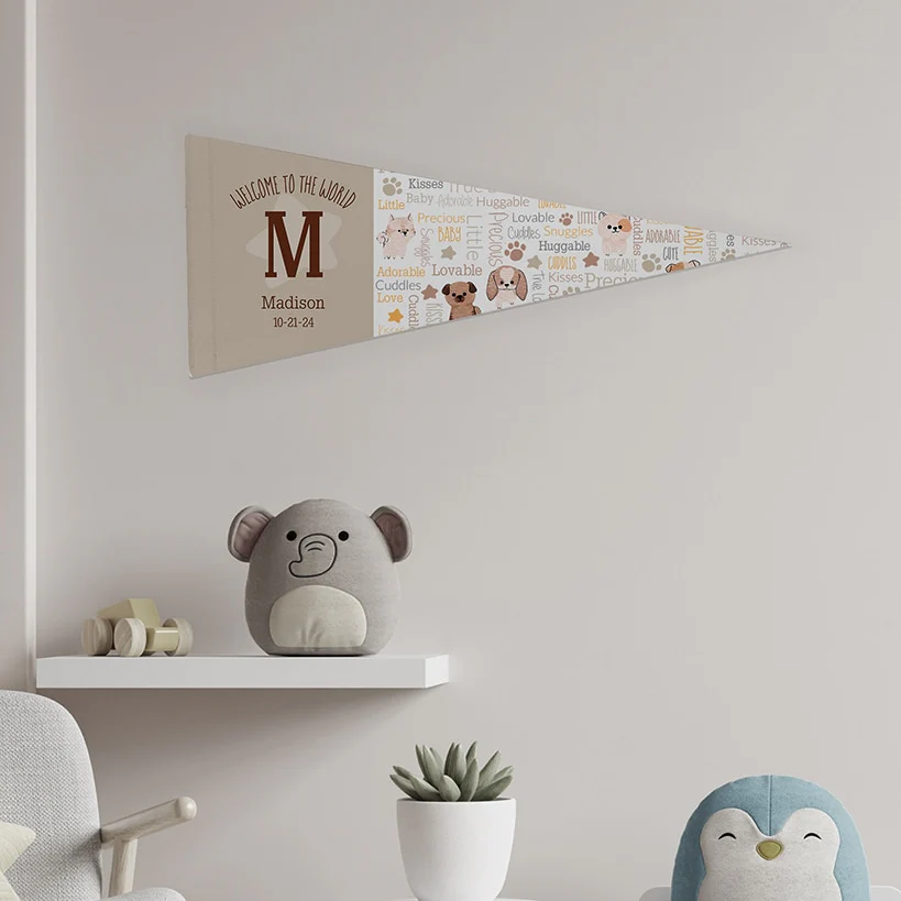Personalized Word Art Felt Pennant Banner Flag - Image 15