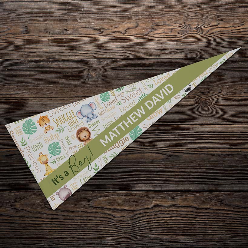 Personalized Word Art Felt Pennant Banner Flag - Image 6