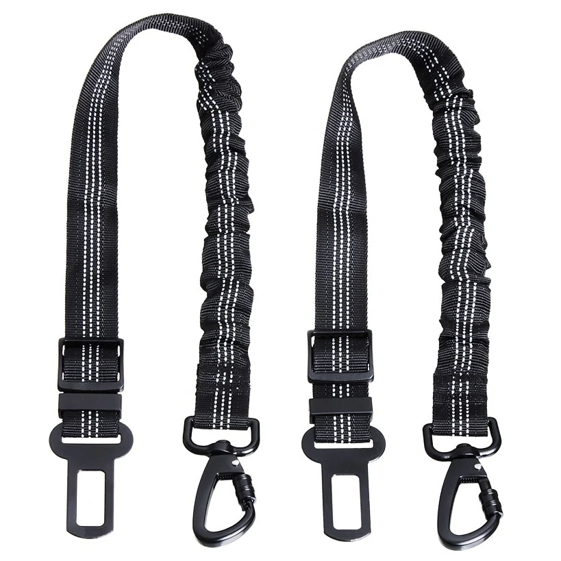 Pet Bungee Seat Belts Set of 2,Expands 21" with Rotating Clamp