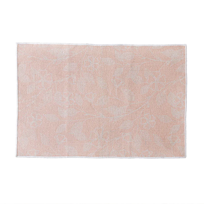 Pink Floral Machine Washable Rugs - Image 3