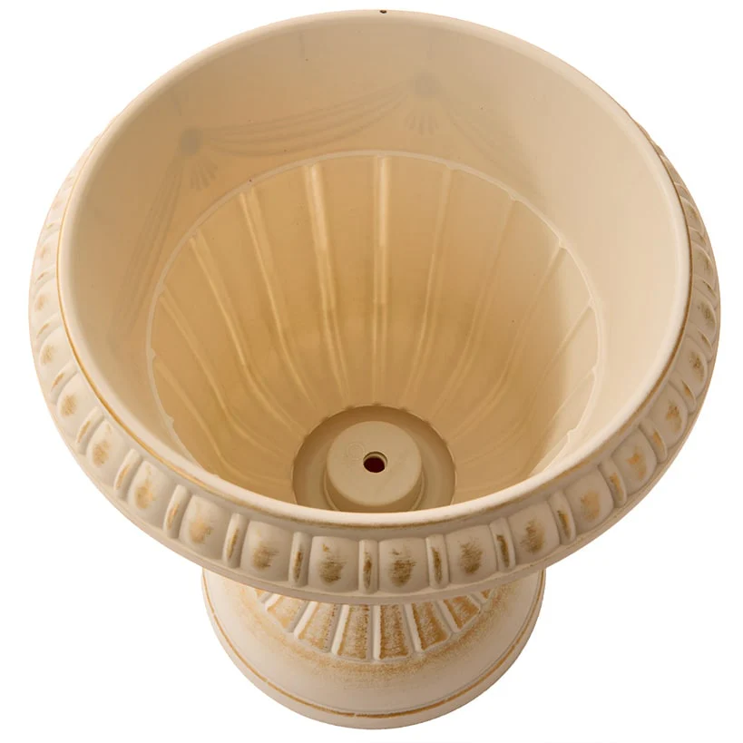 Plastic Urn Planter in White-Gold or Black-Copper - Image 4